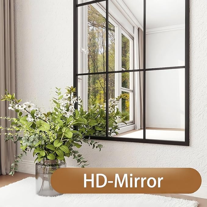 Dewfig 71"x32" Arched Window pane Full Length Mirror, Wall Mirror, Floor - Image 5