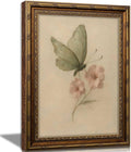 Vintage Gold Framed Wall Art, Retro Butterfly and Pink Flower Oil Painting by DQUCWDKVintagegoldframedwallart