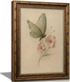 Vintage Gold Framed Wall Art, Retro Butterfly and Pink Flower Oil Painting by DQUCWDKVintagegoldframedwallart