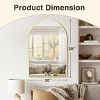 Vanity Bathroom Mirror for Wall, 2 Pack 30"x20" Arched Bathroom Mirror for Over - Image 3