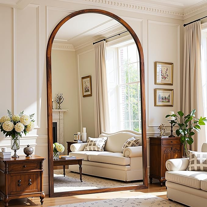 Full Length Mirror 82"×44" Floor Mirror Standing Tall Mirror, Arched Stand up - Image 2