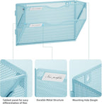 Marbrasse Wall File Holder 2-Tier Hanging Wall File Organizer, Mesh Mail Holder - Image 3