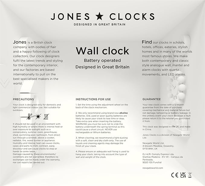 JONES CLOCKS® Movie wall Clock | Retro Rectangular Clock | 10 inch | Gray | - Image 8
