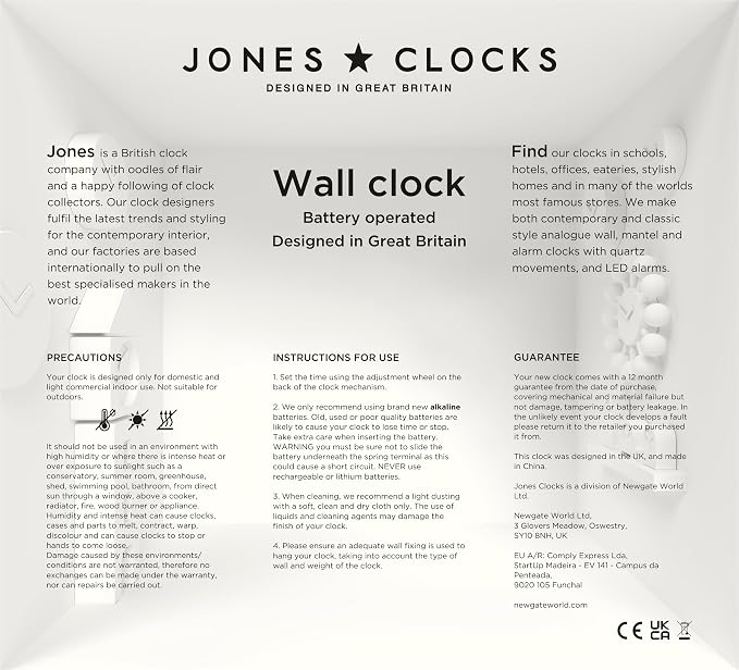 JONES CLOCKS® Marvel wall Clock | Modern Retro Rounded Square Clock | 10 inch | - Image 9