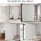 RYB HOME Accordion Style Room Divider Curtain-100% Blackout Folding Accordion - Image 7