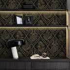 Toduso Peel and Stick Wallpaper Vintage Wall Paper Boho Contact Paper Black and - Image 3