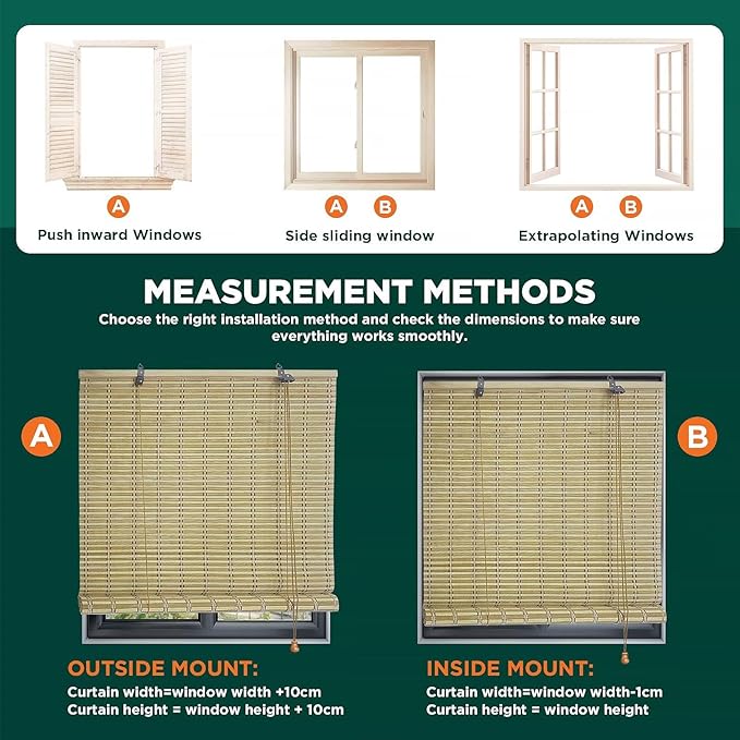 Bamboo Blinds for Interior Windows, Custom Roller Shades for Indoor Window and - Image 7