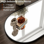 HARRITPURE Arched Wall Mirror – 26"x38" Arch Bathroom Mirror Metal Frame Vanity - Image 3