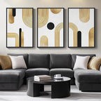 Large Framed Gold Abstract Geometric Wall Art by Cuspin