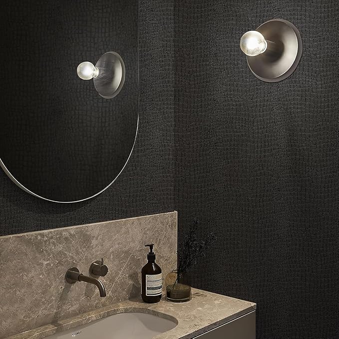 Zeeko Black Peel and Stick Wallpaper 17.3" X 984" Removable Crocodile Wallpaper - Image 4