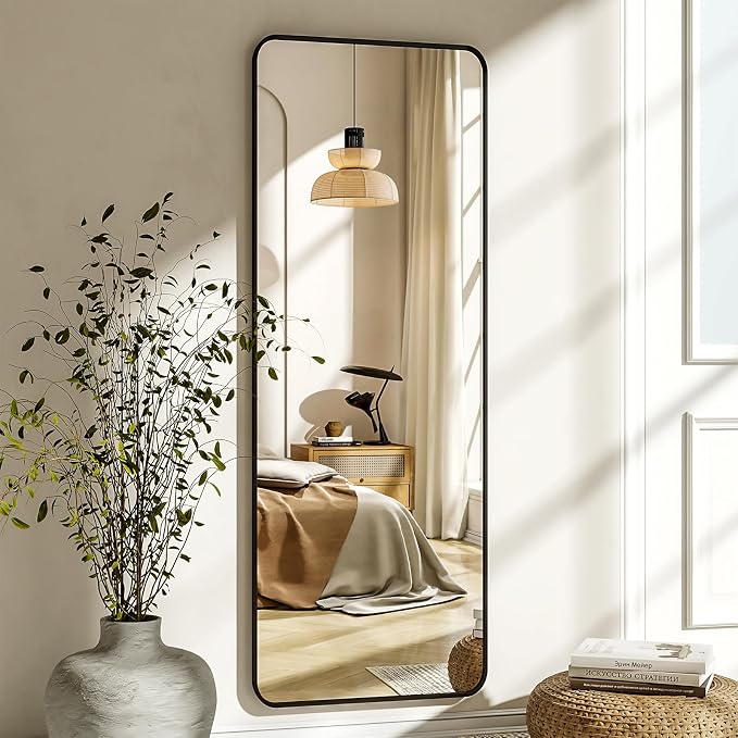XRAMFY 56"x21" Floor Full Length Mirror Standing Full Body Rounded Corner - Image 2