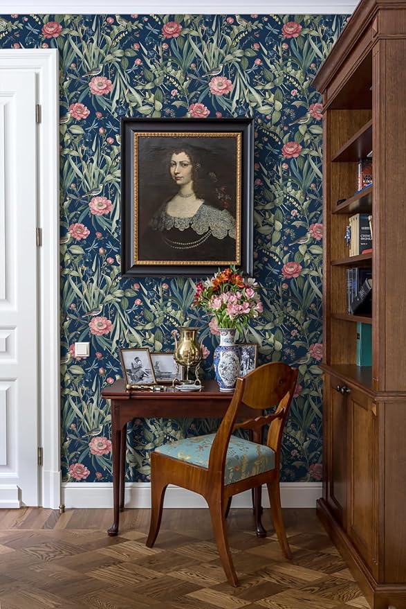 Floral Peel and Stick Wallpaper Bird and Floral Contact Paper 16.9inch x - Image 8