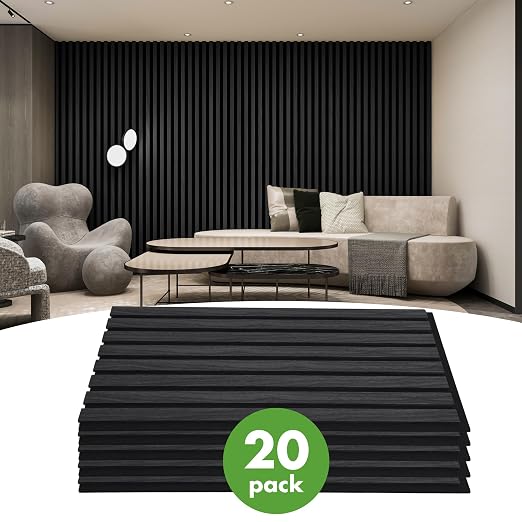 Art3d 20-Pack 12" x 24" Soundproof Wood Slat Panels, 40 sq.ft Acoustic Wall - Image 2