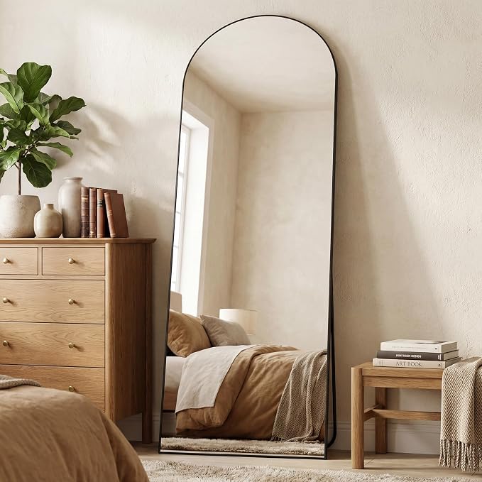 Antok 64" x21” Arched Full Length Floor Mirror, Free Standing/Wall Mount/Leaning - Image 2