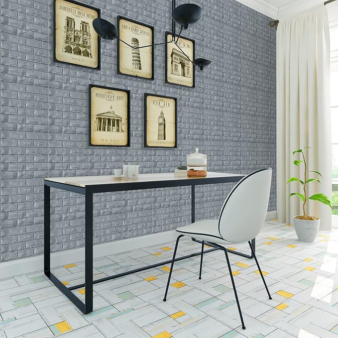 3D Wall Panels Peel and Stick 30PCS Gray Foam Brick Wallpaper - Image 4