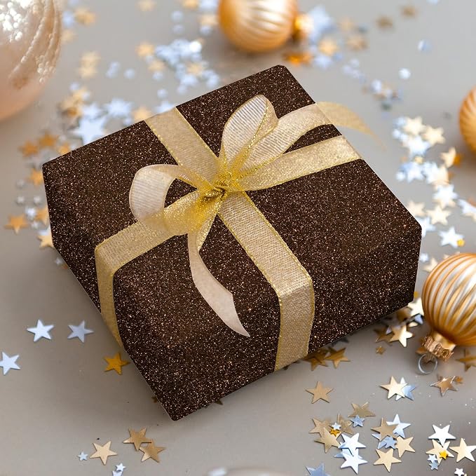 CHIHUT Dark Brown Glitter Wallpaper Peel and Stick Sparkle Glitter Contact - Image 7