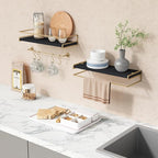 Forbena Black and Gold Bathroom Floating Shelves - Image 5
