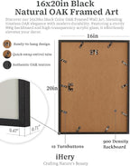iHery Premium Natural Black OAK Wood 16x20in Audrey Hepburn Trendy Framed Wall - Image 5