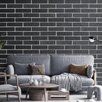 100 Pieces Old Town Black Faux Brick Wall Tiles, Clay Manufactured Thin Brick - Image 2