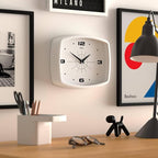 JONES CLOCKS® Movie Wall Clock | Retro Rectangular Clock | 10 inch | White | - Image 5