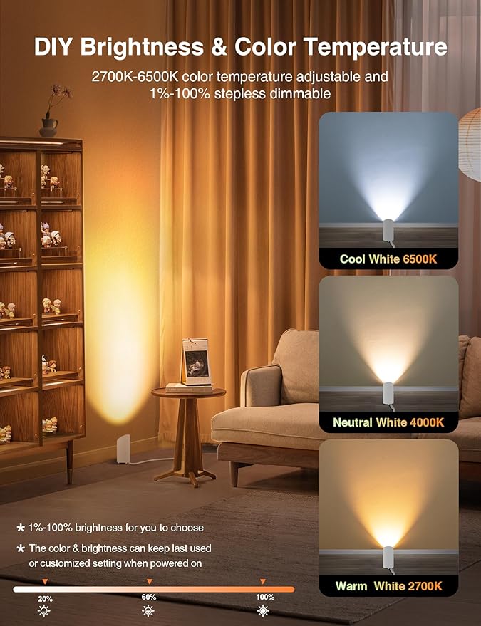 SUNVIE Smart Floor Can Light 5W RGBW Color Changing Up Lights Indoor - Image 4