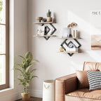 ELYKEN Floating Shelves for Wall, 2-Tier Wall Mounted Storage Shelves for Books - Image 5