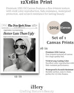 iHery Unframed Hepburn Newspaper Trendy 12x16 in Vintage Headline Canvas Print - Image 2