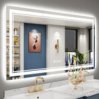 60x30 LED Bathroom Mirror with Lights, Backlit and Front Lit Anti-Fog Lighted by Awandee