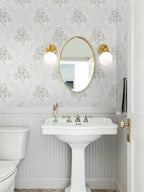 Ismoon Vintage Peel and Stick Wallpaper Floral Contact Paper Boho White and - Image 3