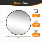 Black Frame Mirror, Bathroom Mirrors - Image 6