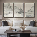 Large Framed Black and Beige Neutral Abstract Wall Art by Cuspin