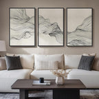 Large Framed Black and Beige Neutral Abstract Wall Art by Cuspin