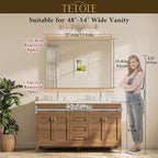 TETOTE 48 x 36 Inch Gold Bathroom Mirror, Champagne Gold Brushed Metal Framed - Image 8