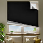 19" W x 48" L 100% Portable Blackout Curtains, Total Darkness No-Drill Black by ZELMINE