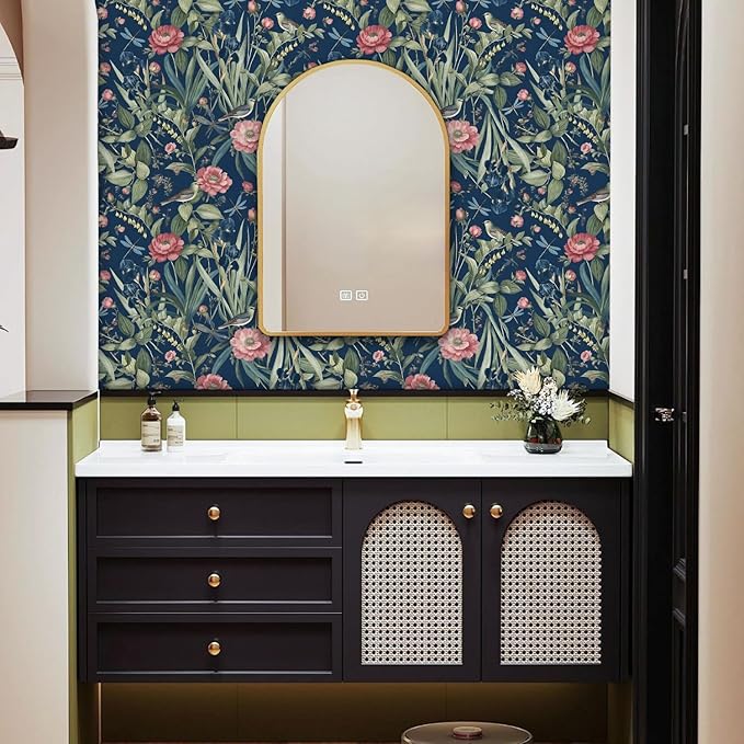 Floral Peel and Stick Wallpaper Bird and Floral Contact Paper 16.9inch x - Image 4