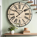 EMAX HOME Rustic Farmhouse Wall Clock 24 Inch, Vintage Oldtown London Wooden by EMAXHOME