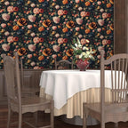 Colorful Floral Peel and Stick Wallpaper Gothic Dark Contact Paper Orange - Image 3