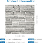COMSTICKC Peel and Stick Faux Stone Wall Sticker Wall Panels, Not Real Stone - Image 5