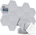 12 Pack Hexagon Acoustic Panels, Self-Adhesive Acoustic Wall Panels by AUSLET