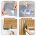 VEELIKE Honey Teak Wood Slat Wall Panels Peel and Stick 3D Wooden Panels Wall - Image 8