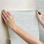 NuWallpaper x Social Social Whisper Blue Classic Faux Grasscloth Peel & Stick - Image 7