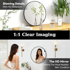 SCWF-GZ 20" Round Mirror Circle Wall Mounted Hanging or Against Wall Metal - Image 4