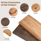 Floating Shelves for Wall Decor, Rustic Solid Elm Wood Live Edge Floating - Image 4
