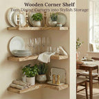 16 Inch Solid Wood Floating Corner Shelves 3 Pack - Image 5
