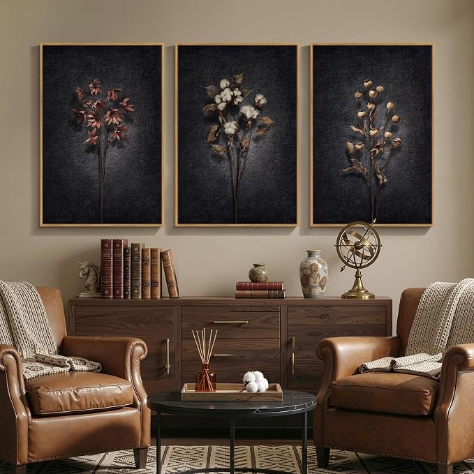 3 Piece Framed Vintage Botanical Wall Art - Image 3