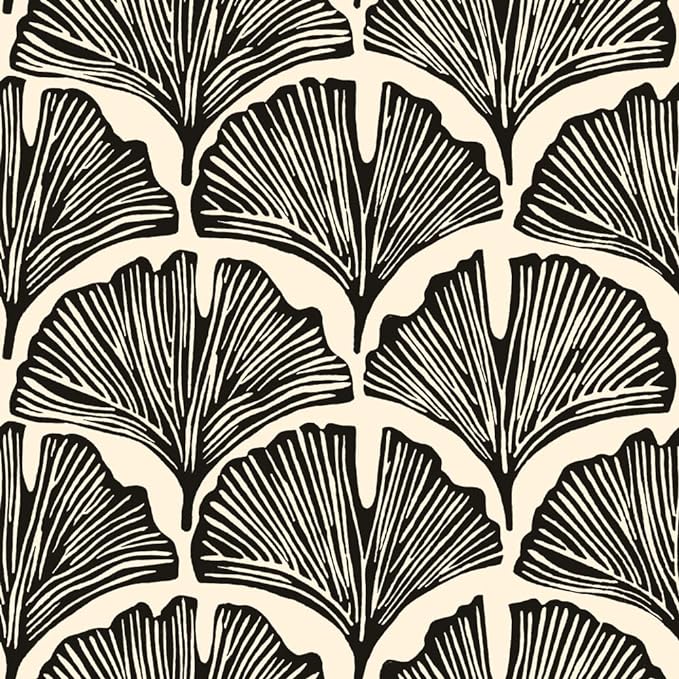 Tempaper x Novogratz Zebra Black Feather Palm Removable Peel and Stick Wallpaper by TempaperCo
