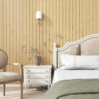 VEELIKE Natural Bamboo Slat Wall Panels Peel and Stick Wood Panels - Image 3