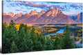 Grand Teton Mountain Wall Art Sunset Nature National Park Posters Oxbow Bend by HOME