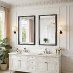 Black Framed Mirror 24"x42", Brushed Black Bathroom Mirrors - Image 2