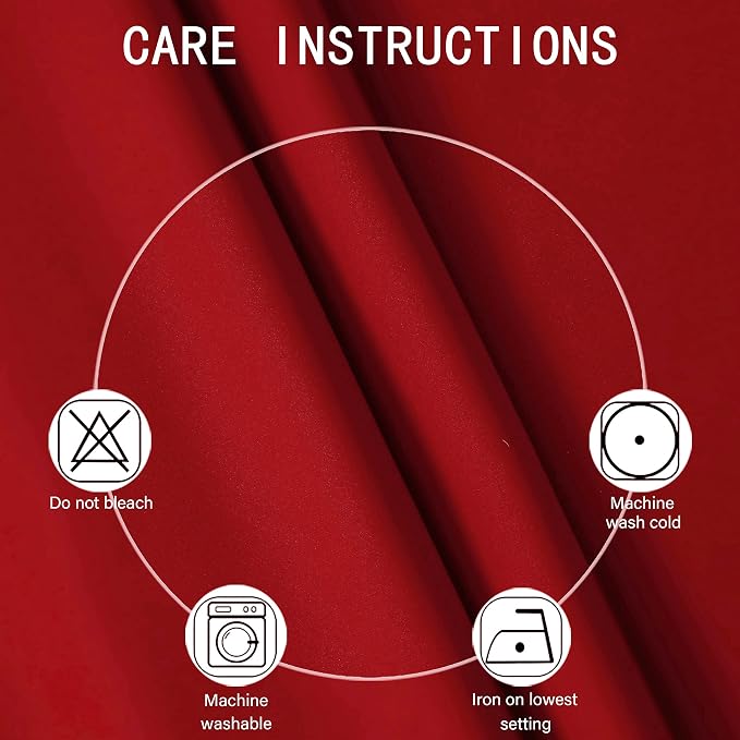 LEMOMO Blackout Curtains 66 x 95 inch/Bright Red Curtains Set of 2 - Image 4